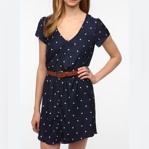SOLD |  URBAN OUTFITTERS  |  S  |  KIMCHI BLU  | Navy Button Up Sabrina Dress